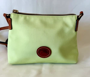 Dooney & Bourke Lime Green Nylon Canvas Crossbody Pouchette Shoulder Bag - Picture 1 of 4
