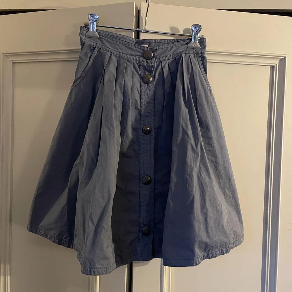 Miu Miu Knee Length Skirt Blue Gray Size 38 Stylish Fall Fashion - Image 1 of 4