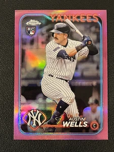 Austin Wells 2024 Topps Chrome Pink Refractor Rookie RC Yankees - Picture 1 of 1