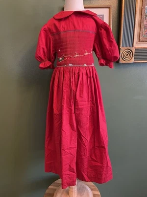 Vestido de Navidad Carruselwear Calado Niñas Talla 8 100% Algodón Rojo Foto 1 de 4