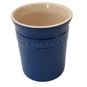 Le Creuset Soporte Utensilios Gres Cerámica Azul Cocina Herramienta Organizador Francia - Imagen 1 de 7