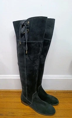 Женские черные замшевые сапоги Kate Spade модель Rebecca высотой выше колена размер 7 M - Изображение 1 из 4