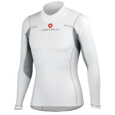 Castelli Flanders Mens Cycling Base Layer White Long Sleeve Bike Ride Top Jersey - Image 1 of 2
