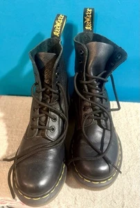 Docs Dr. Martens 1460 Pascal Virginia Leather Black Boots Women's Size 5 NWOB - Picture 1 of 14