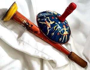 Kirchhof Blech Metall Litho Spielzeug Horn & Krachmacher Partyleben selten & alt 2 Stück - Bild 1 von 21