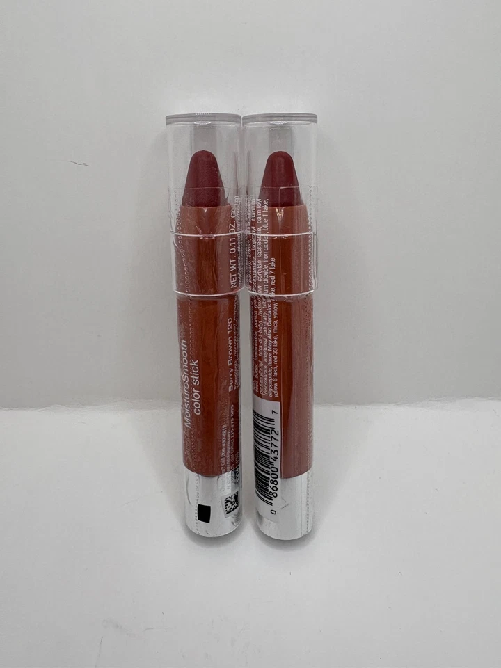 2 PACK Neutrogena MoistureSmooth Lip Color Stick 120 Berry Brown - NEW SEALED - Image 1 of 1