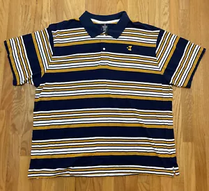 Starbury Men’s Short Sleeve Polo Shirt 3XL Yellow Stripes XXXL street Y2K 90s - Picture 1 of 16