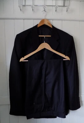 mens BROOK TAVERNER 100% WOOL NAVY PINSTRIPE SUIT SIZE 42"R CHEST 38"W 30" LEG - Image 1 of 4