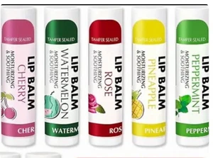 5X Assorted Lip Balm Moisturizing & Smoothing Natural Fruit Flavors.15oz ea - Picture 1 of 5