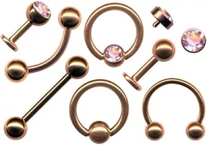 PIERCING SEPTUM TRAGUS HELIX LIPPE NASE AUGENBRAUE OHR INTIM SERIE BRONZE-STYLE - Bild 1 von 9