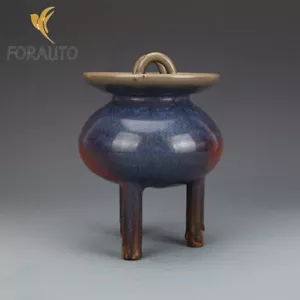 8,2" China Jun Ofen blaue Glasur Spiloplaxia Porzellan Tripodia Räuchergefäß - Bild 1 von 6