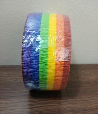 Rainbow Printed 80 feet Crepe Streamer Rainbow Party Decorations - Image 1 of 4