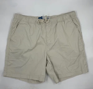 Old Navy Mens Jogger Shorts L Beige Cotton Blend Built-In Flex Drawstring Casual - Picture 1 of 9