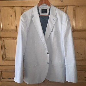 Taylorbyrd Blue White Seersucker Sport Coat 44 Long - Picture 1 of 11