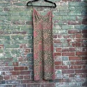 Y2K Maxikleid Damen Größe Medium Uncivilized Paisley Made In USA Cami Hippie - Bild 1 von 7