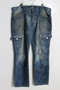 Airwalk Mens Distressed Style Cargo Jeans - Blue - Size 32 R (K64) - Picture 1 of 6