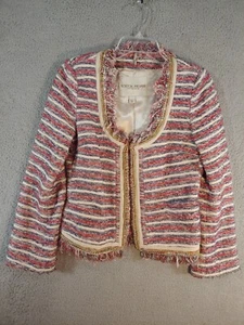 Boston Proper Jacket Size 2 Womens Red White Blue Blazer - Picture 1 of 8