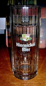 Vintage Hiernickel Bier Beer Stein Mug Cup Advertising 0.5L 7 3/4" Inches German - Picture 1 of 2