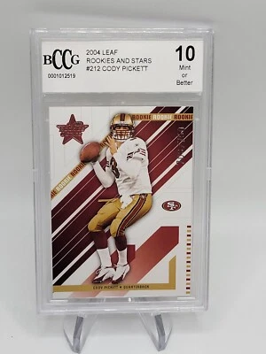 2004 Leaf Rookies & Stars Football Card #212 Cody Pickett BCCG 10 - Image 1 of 4