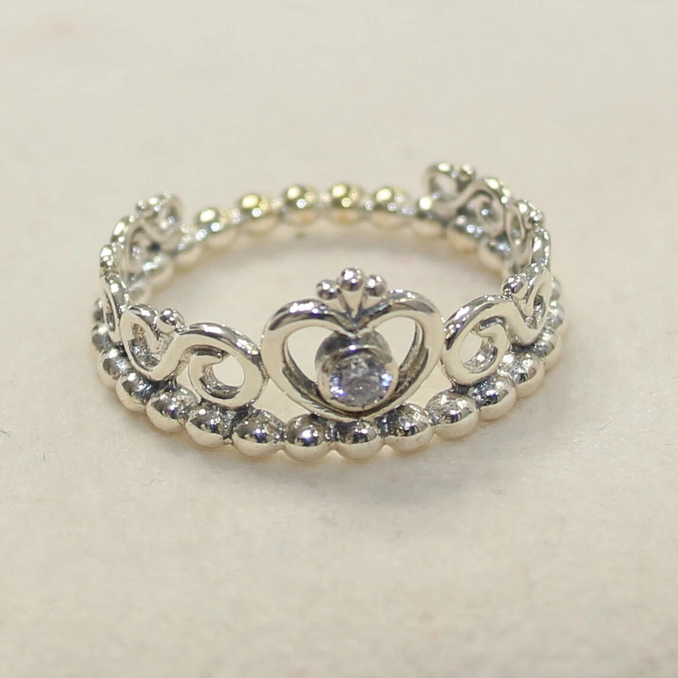 PANDORA Sterling Silver My Princess Stackable Ladies Ring 190880CZ52