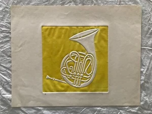VINTAGE TOMAY MUSIC INSTRUMENT HORN ART PRINT HAND SIGNED LIMITED ARTIST PROOF - Picture 1 of 3