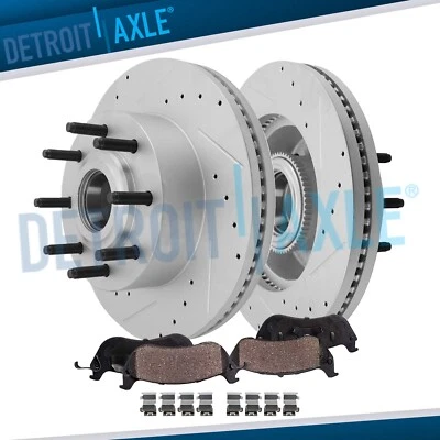 Pastillas de rotores de freno delanteros perforados tracción trasera para Ford F-250 F-350 Super Duty 2013-2022 Foto 1 de 4