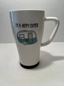 I'M A HAPPY CAMPER COFFEE MUG, COFFEE TUMBLER, Art Deco Print Travel Mug and LID - Picture 1 of 12