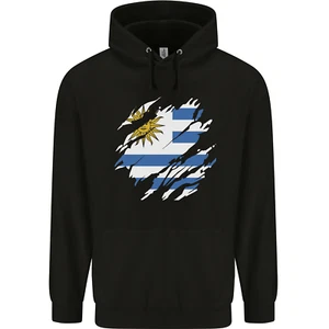 Torn Uruguay Flag Uruguayan Day Football Childrens Kids Hoodie - Picture 1 of 33