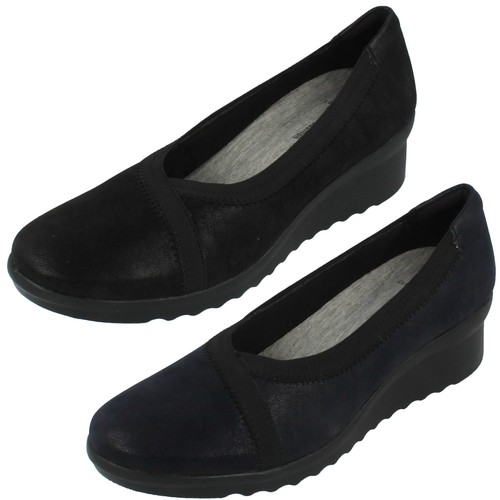 Scarpa donna Clarks Cloudsteppers slip on zeppa tacco Caddell Dash