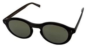 John Varvatos Mens Grey Horn Plastic Round Sunglass V519 Flash Lens - Picture 1 of 12