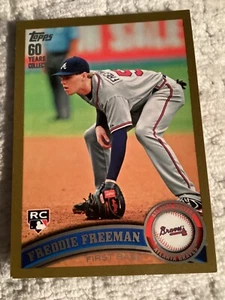 2011 Topps Gold /2011 Freddie Freeman #145 Rookie Card RC-Braves-LA Dodgers - Picture 1 of 2