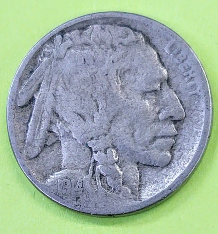 Original Tougher Date 1914-P BUFFALO NICKEL 5¢ FREE S&H Cover