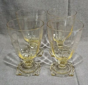 4 Heisey Glass Sahara Carcassonne 5 3/8" Low Water Goblets ~ Lot #2 - Picture 1 of 5