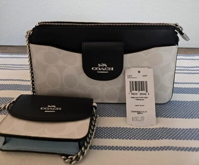 COACH C4215 - POPPY CROSSBODY IN COLORBLOCK SIGNATURE CANVAS - Image 1 of 4