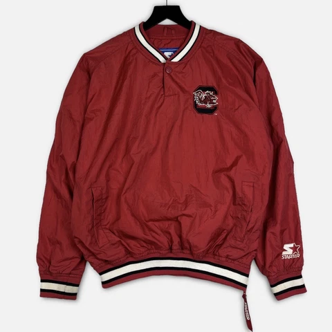 Vtg 90s Red Starter South Carolina Gamecocks Windbreaker Warm Up Jacket M Lined Cover