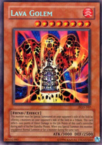 Yugioh! HP Lava Golem - PGD-107 - Secret Rare - Unlimited Edition Heavily Played - Image 1 of 1