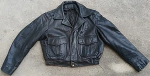 B.I.E. Womens Heavy Black Leather Custom Motorcycle Jacket Size L - Picture 1 of 4