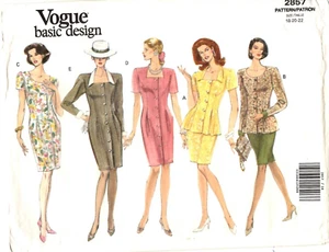 Vogue Sewing Pattern Women's DRESS TOP & SKIRT 2857 Plus Size 18-20-22 UNCUT - Picture 1 of 4