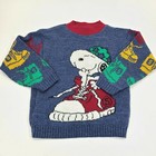Vintage SNOOPY Hot Cashews Childs Sweater Primary COLORBLOCK  - Small hole