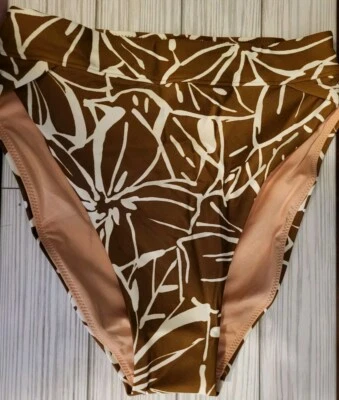 Madewell High-Rise Crossover Bikini Bottom Sepia -  Abstract Floral Size XXS NWT - Image 1 of 4