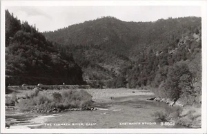 RPPC Klamath River California Fishermen Parked on Highway 1950s Siskiyou County - Picture 1 of 2