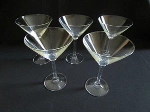 Vintage Mid-Century Modern Klassisch Klar Holzstiel Martini Cocktail Gläser Barware - Bild 1 von 5