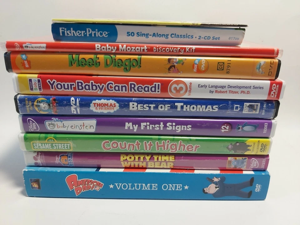 Large Lot10 Sesame Dora Baby Einstein  American Dad Thomas &Friends DVD"s(MIXED) - Image 1 of 4