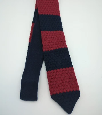 Corbata The Knottery New York 2014 100 % lana a rayas granate y azul marino Foto 1 de 4