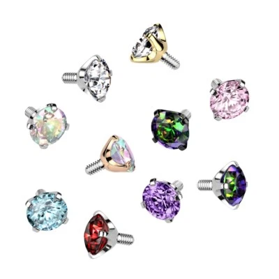 Labret Gem Top Internally Threaded Barbell Titanium 16g - Image 1 of 4