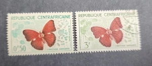 Central Africa 2pc Vintage Postage Stamps (027) - Picture 1 of 2