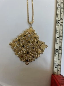 Vintage Monet Gold Tone Necklace With Medallion - Picture 1 of 7