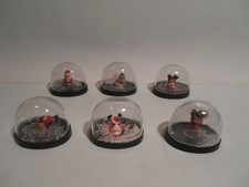 PALLA DI VETRO NEVE SNOWGLOBE ANNI 70-80 -IN PLASTICA BABBO NATALE - LOTTO 6 PZ