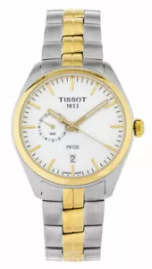 PR 100 Silver Dial Men's Gold Tone Stainless Steel Watch T101.452.33.031.00 - Picture 1 of 3