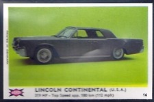 DANDY GUM-MOTOR CARS 1966 (WITH PRINTED IN DENMARK)-#16- LINCOLN CONTINENTAL 